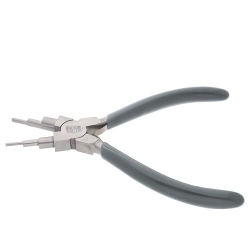 The Beadsmith Wire Looping Pliers | Create 6 Sizes (Ranging 2-9mm) of Loops & Jump Rings, 5.5" long (140mm), Polished Steel Head & PVC Comfort Handle - size: 2-9mm Wire Looping Pliers