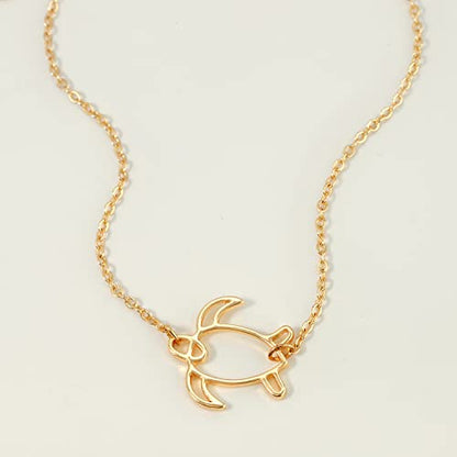 MEVECCO Dainty Chain Bracelets for Women, Layered and Charm Styles | 14K Gold Plated Brass, Select Cubic Zirconia Accents, Single and Multi-Row Structures for Refined Everyday Wristwear - style: Turtle