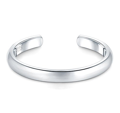BORUO Toe Rings - 925 Sterling Silver Band Ring - Waterproof 14K Gold Plated Toe Rings - Sterling Silver Rings for Women, 2 mm, 3mm, 4mm - color: 925 Sterling Silver 2mm Toe Ring