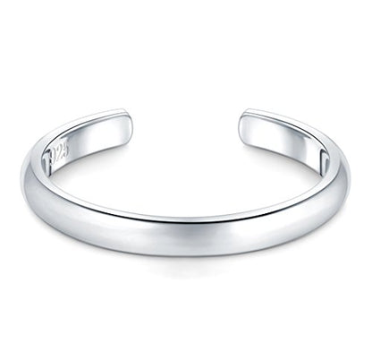 BORUO Toe Rings - 925 Sterling Silver Band Ring - Waterproof 14K Gold Plated Toe Rings - Sterling Silver Rings for Women, 2 mm, 3mm, 4mm - color: 925 Sterling Silver 2mm Toe Ring