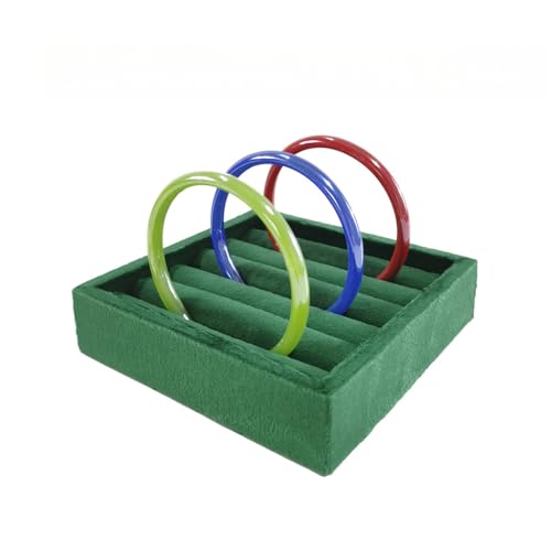 SCIKHETF Velvet Ring Earrings Studs organizer Tray Small Ring Insert Display Tray 5 Slots Stackable (Green) - color: Green