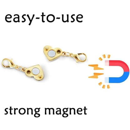 Magnetic Clasp Converter, Heart Design Lobster Clasps for Necklaces and Bracelets, Gold and Silver (3pcs Silvery) - color: 3pcs silvery