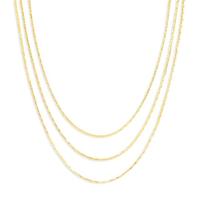 Milla Triple Necklaces for Women, Trendy Trpiple Chain Necklace Set | Stylish Gold Necklace Stack and Silver Layered Necklaces for Women made with 14K Gold Plated and Silver Plated Materials - color: Triple Snake Chain / Gold