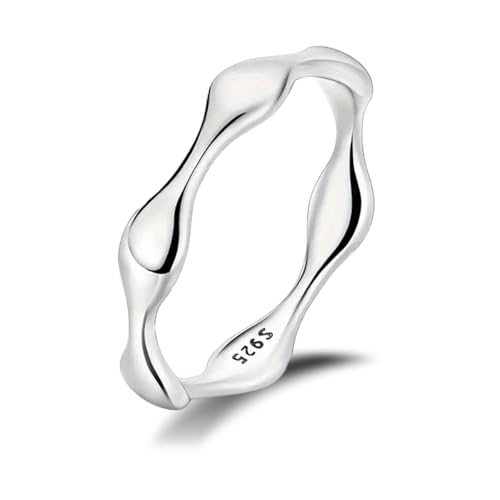 925 Sterling Silver Ring for Women Cubic Zirconia Eternity Bands Ring Size 6-9 Everyday and festive gifts for women - color: Plain band ring