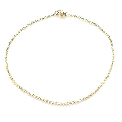 10 Inch Minimalist Anklet Plated Gold Fine Link Stainless Steel Chain Stylish Cable Style Ankle Bracelet Gift Boxed