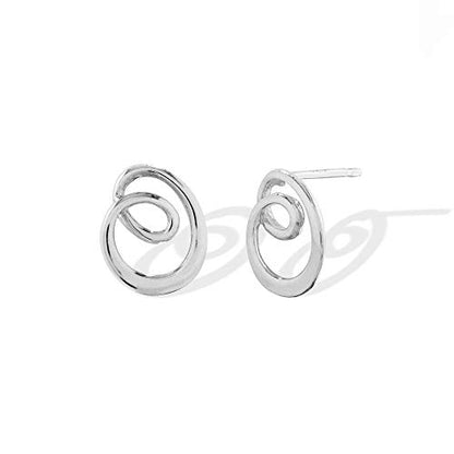 Boma Jewelry Sterling Silver Spiral Stud Earrings