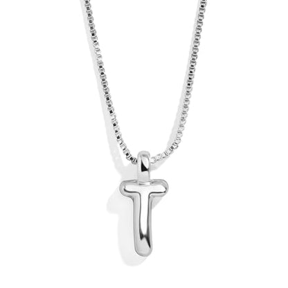 BaubleBar Gold-Plated Initial Necklace - Bubble or Signature Letter Pendant, 17-Inch Chain Necklace with Lobster Clasp, Fashion Jewelry, Perfect Personalized Gift for Women - color: T