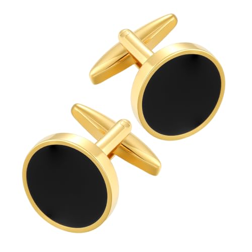 Cufflinks for Men and Tuxedo Shirt Studs Set with Gift Box Stainless Steel Cuff links - style: 1Pairs Cufflinks-Gold