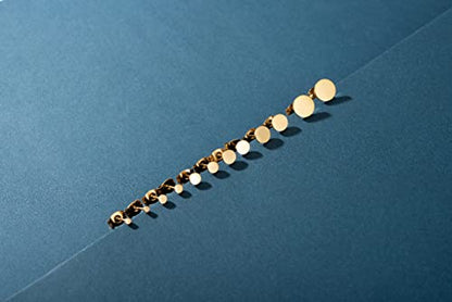 Unisex 6 Pairs Dot Stud Earrings, Surgical Steel Gold Plated Black Tiny Flat Disc Stud Earrings for Women Men - color: Gold-2mm