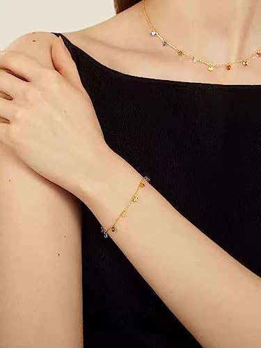 Ankle Bracelet for Women Stainless Steel Chain Beach Anklet Bracelet Adjustable Jewelry - style: B1-stone-G