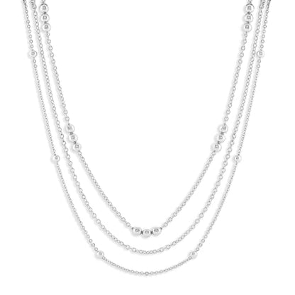 Milla Triple Necklaces for Women, Trendy Trpiple Chain Necklace Set | Stylish Gold Necklace Stack and Silver Layered Necklaces for Women made with 14K Gold Plated and Silver Plated Materials - color: Triple Cable Chain / Siver