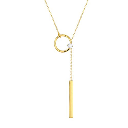 S.Leaf 18K Gold Plated Cubic Zirconia Choker Necklace for Women 925 Sterling Silver Layered Coin Moon Star Heart Circle Crystal Lariat Pendant Necklaces Gifts for Women Trendy - color: Lariat_Gold