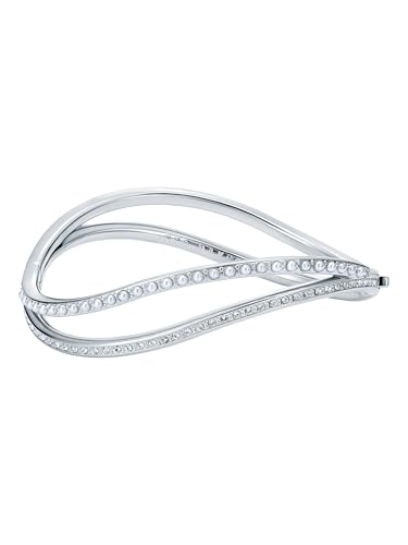 Ted Baker London Wavie Jewelled Wave Hinged Bangle Bracelet for Women - color: Silver/Pearl and Crystal