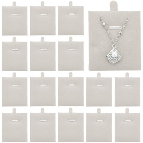 24Pcs Jewelry Display Cards Necklace Display Cards Velvet Antique White Jewelry Display Stackable Tray Organizer Accessories for Selling Hanging Showing Necklaces Bracelets Earrings Rings