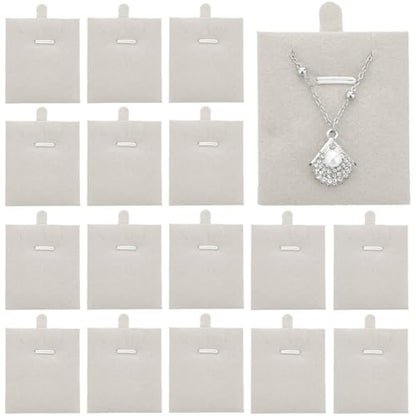 24Pcs Jewelry Display Cards Necklace Display Cards Velvet Antique White Jewelry Display Stackable Tray Organizer Accessories for Selling Hanging Showing Necklaces Bracelets Earrings Rings
