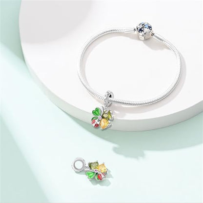 925 Sterling Silver Charms for Bracelets and Necklaces Beads Charms Jewelry Gift for Women - color: Spring Four-Leaf Clover