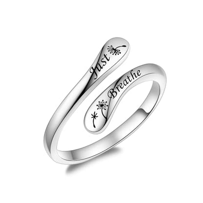 Fookduoduo 925 Sterling Silver Ring Inspirational Jewelry adjustable Wrap Open Rings for Women - style: Dandelion