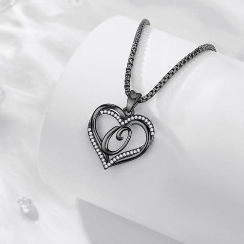 INFUSEU Unique Initial Necklaces for Women Girls Small Heart Letter Jewelry, Meaningful Personalized Gifts - style: O