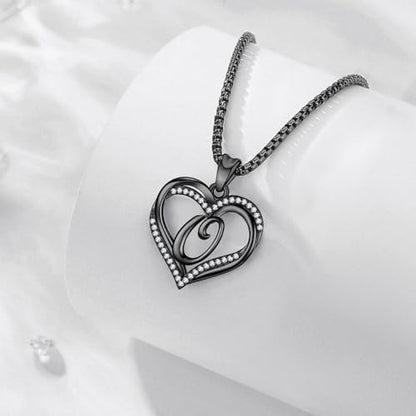INFUSEU Unique Initial Necklaces for Women Girls Small Heart Letter Jewelry, Meaningful Personalized Gifts - style: O