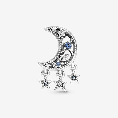PANDORA Star & Crescent Moon Charm - Bracelet Charm for PANDORA Moments Bracelets - Stunning Women's Jewelry - Gift for Women - Made with Sterling Silver & Cubic Zirconia - With Gift Box
