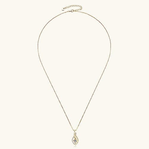 Moissanite Infinity Pendant Necklace for Women | 4mm D Color Moissanite 925 Sterling Silver Infinity Knot Necklace for Mom Wife Birthday Jewelry Gifts - color: Gold