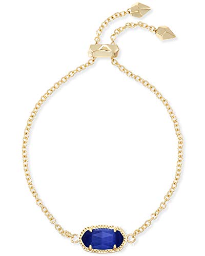 Kendra Scott Elaina Adjustable Chain Bracelet for Women, Fashion Jewelry, Gold-Plated - color: GOLD - COBALT CATS EYE