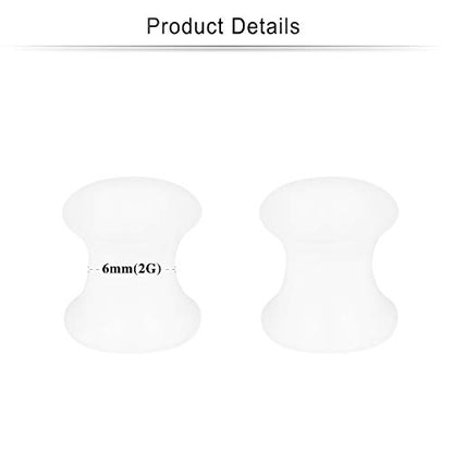 Cisyozi 10G-50mm Thin Silicone Gauges for Ear Flexible Double Flare Gauges Tunnels Expander Stretching Gauge Earlets Plugs Gauges Kit Earlets Retainer Same Sizes 3 Colors - style: 2G=6mm