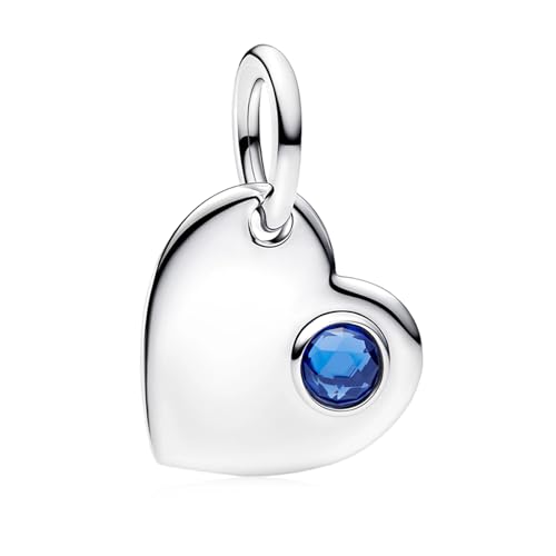 Birthstone Charm, Heart Charm Pendant Dangle with CZ, for Anniversary Birthday Mothers Valentines Day Christmas Graduation, for Yourself Family Mom Friend Girlfriend Sister Grandma - style: Sept.