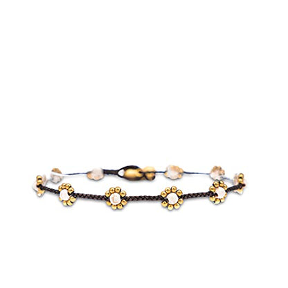 Made by Nami Boho Surfer Anklet Waterproof & Adjustable Beaded Anklets for Women Beachy Ankle Bracelet Made from Waxed Cotton Rope and Beads for Summer and Hippie Style - color: White Beads