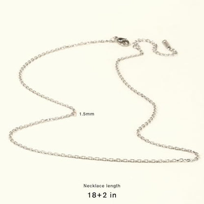 24PCS Stainless Steel Rolo Cable Chain Necklace Bulk for Jewelry Making | 2mm 18 inch Finished Stainless Steel Oval Cable Link Chains for Necklace DIY Craft - color: 2.0mm Stainless Steel