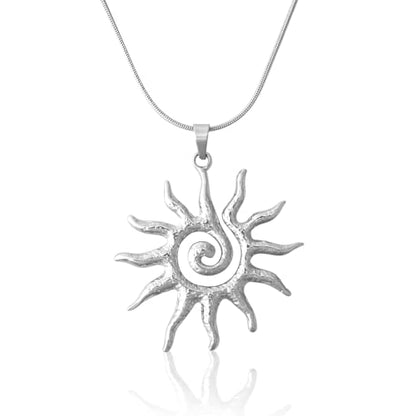 Mikovivi Magical Sun Pendant Necklace for Women, Dainty Gold Sunburst Sunflower Charm Solar Pendant Necklace Elegant Statement Jewelry Gifts