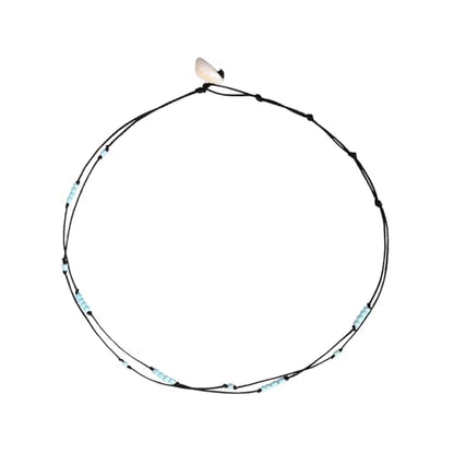Dainty Boho Beaded Choker Necklace Beach Layered Colorful Bead Necklace Jewelry Gifts for Women - color: Tur