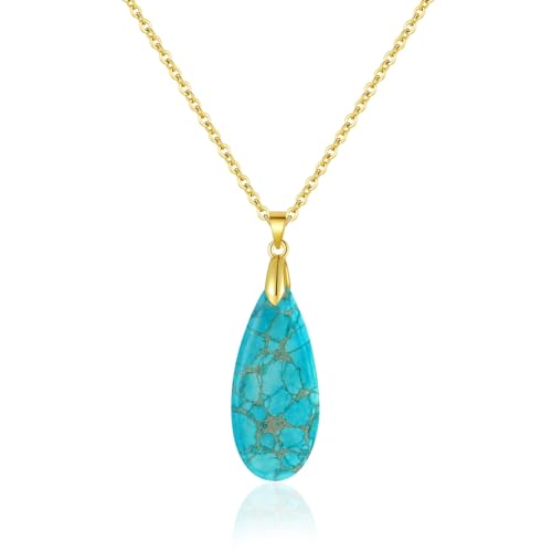 Inspirational Gifts Healing Gold Pendant Gold Necklaces for Women，Get Well Soon Encouragement Gifts for Women Friends Sister Mom, Natural stone Pendant Healing boho Friendship Jewelry for women - color: Green - Gold