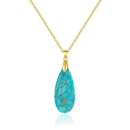 Inspirational Gifts Healing Gold Pendant Gold Necklaces for Women，Get Well Soon Encouragement Gifts for Women Friends Sister Mom, Natural stone Pendant Healing boho Friendship Jewelry for women - color: Green - Gold
