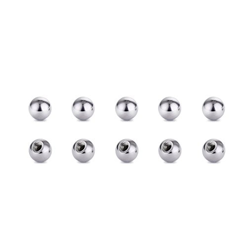 Threaded 316L Steel Replacement Balls Piercing Parts for Body Jewelry 14G 16G Barbell - style: 10pcs 16G 3mm