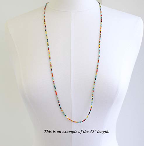 Kathy Bankston Handmade Southwestern Seed Bead Necklace, Thin 1.5mm Single Strand