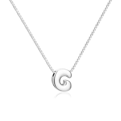Bubble Gold Initial Necklaces for Women,14K Gold Plated A-Z Initial Necklaces for Women, Chunky balloon letter name Pendant Necklace Fashion Jewelry Gifts - color: C, style: Silver