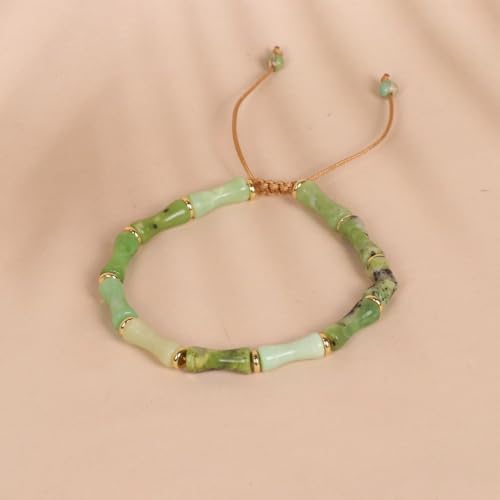 7 Chakra Bracelet Bohemian Handmade Leather Wrap Healing Protection Natural Stone Yoga Beaded Bracelets Boho Friendship Jewelry - color: Green