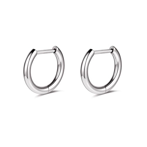 AOEDEJ G23 Titanium Black/Steel Gray/Gold Hoop Earrings 18G Small Huggie Hoop Earrings 8mm/10mm/12mm Cartilage for Sensitive Ears for Multiple Piercing Cartilage Hoop Earring Stack Jewelry - style: D shape-8mm