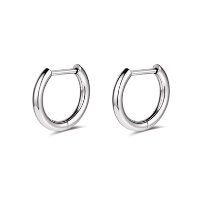 AOEDEJ G23 Titanium Black/Steel Gray/Gold Hoop Earrings 18G Small Huggie Hoop Earrings 8mm/10mm/12mm Cartilage for Sensitive Ears for Multiple Piercing Cartilage Hoop Earring Stack Jewelry - style: D shape-8mm