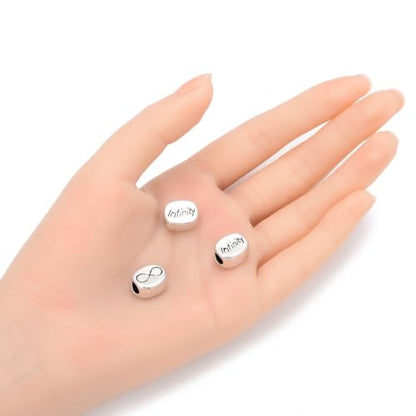 40pcs Infinity Eternity Sign Large Hole Beads (4.5mm Hole) Antique Silver - size: Infinity Bead