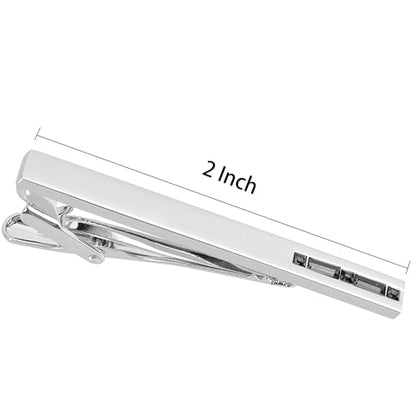 Men Crystal Tie Clip Tie Bar for Regular Necktie Silver In Gift Case | Purple/Blue/Red/Black/White Crystal Tie Pin for Men Business Anniversary Wedding Party Office Formal Daily Occasions Suit - style: Black Crystal