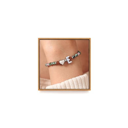 Heart Initial Bracelets for Teen Girls, Teen Girl Gifts Trendy Stuff, Christmas Stocking Stuffers for Kids, Unique Gifts for Teenage Girls on Birthday Graduation - style: E