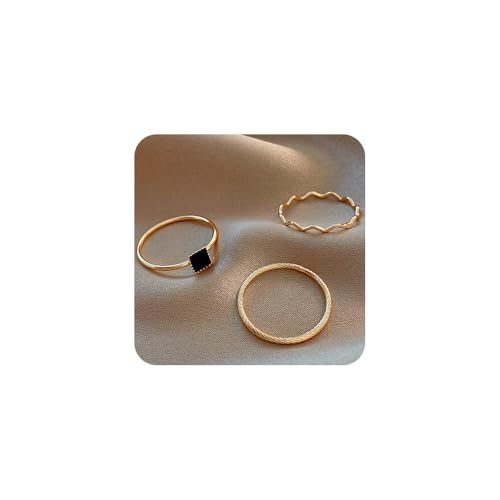 Adjustable Golden/Silver Plated Stacking Rings Set for Women,Vintage Stackable Joint Finger Midi Rings Dainty CZ Pearl Simple Twist Hollow Cute Rings Pack Jewelry Gift