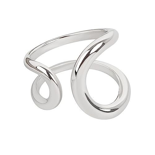 925 Sterling Silver Rings Handmade Rings Adjustable Open Teardrop Rings Waterdrop Ring for Women - color: Color 9