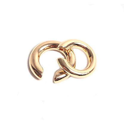 Fomissky-sisa Thick Ear Cuffs for Non Pierced Ears 2 Size Per Set, Unique Ear Cuff Conch Earrings Gold Plated Boho Jewelry