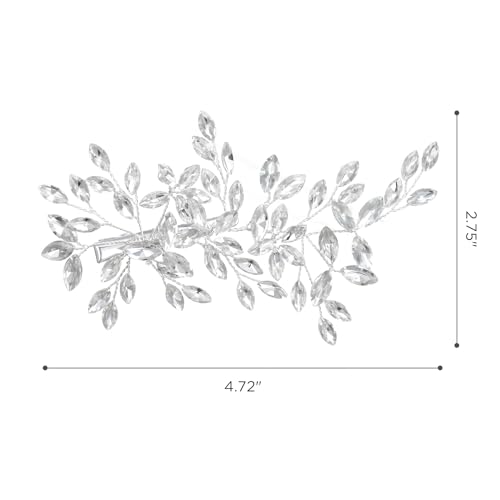 SWEETV Wedding Hair Comb Pieces Bridal Combs Bride Hair Accessories Clip | Rhinestone Hair Pieces Crystal Bridal Side Combs Elegant Wedding Hair Clip Wedding Hair Pieces for Women Girls Bridesmaid - color: Silver-B