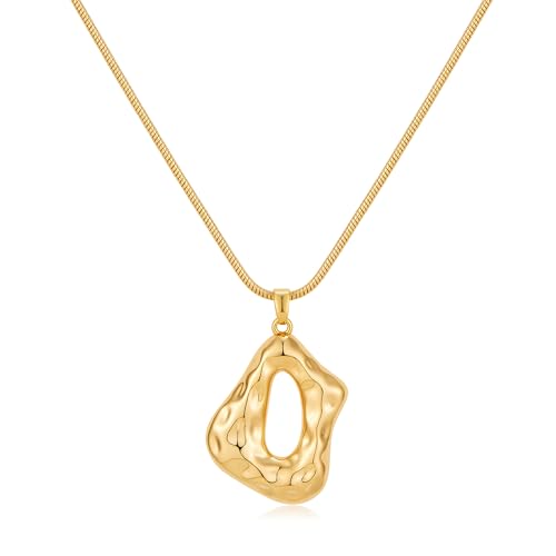 Boho Chunky Gold Statement Necklaces for Women Beach Jewelry Gifts | Versatile Everyday Wear, Pairs with Any Outfit, Ideal Gift for Any Occasion, Easy to Layer, Lightweight, Hypoallergenic - style: Hammered-Gold-A