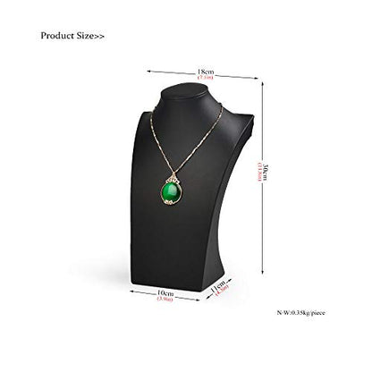 Oirlv Black Jewelry Display Bust Leather Necklace Display Stand For Show(H11.8inch) - size: H11.42"