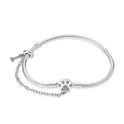KUNSIR 925 Sterling Silver Snake Chain Bracelet with Safety Chain Charm Bracelets for Women Teen - style: PAB003